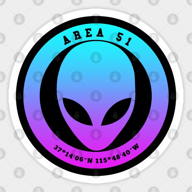 Area 51 Neon Alien Sticker by jamboi